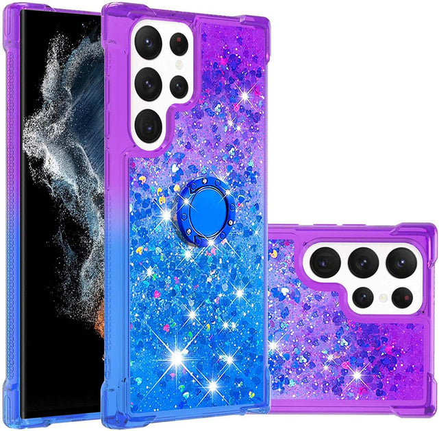 Redpepper Galaxy S23 Ultra cover glitter con anello TPU