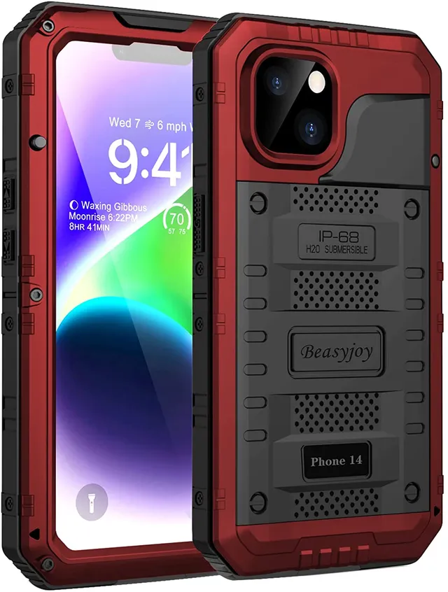 Redpepper iPhone 14 custodia impermeabile metallo nero
