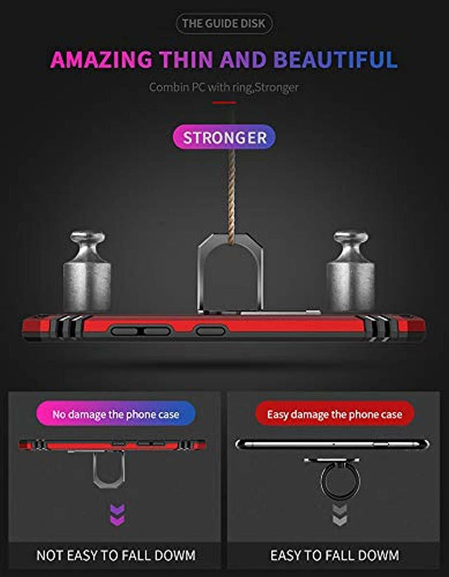 Redpepper Galaxy A70 Cover Antiurto Rossa con Anello