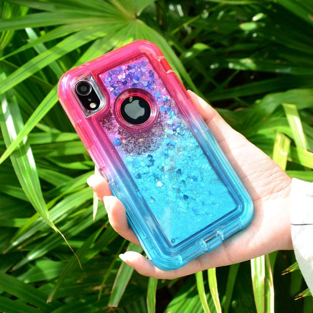 Redpepper Apple Cases custodia iPhone XR liquida glitter cuori