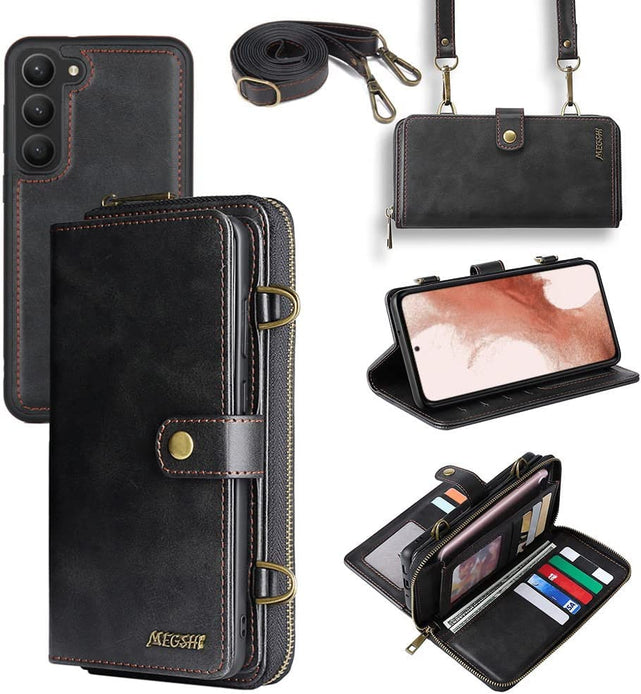 Redpepper S23 Plus Wallet pelle 12 carte tracolla staccabile