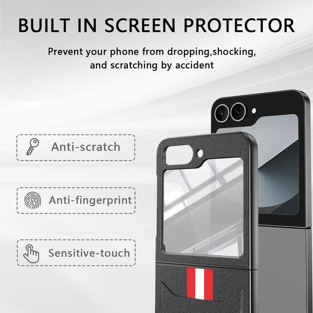 Redpepper Galaxy Cases custodia Z Flip 6 nero portacarte slim