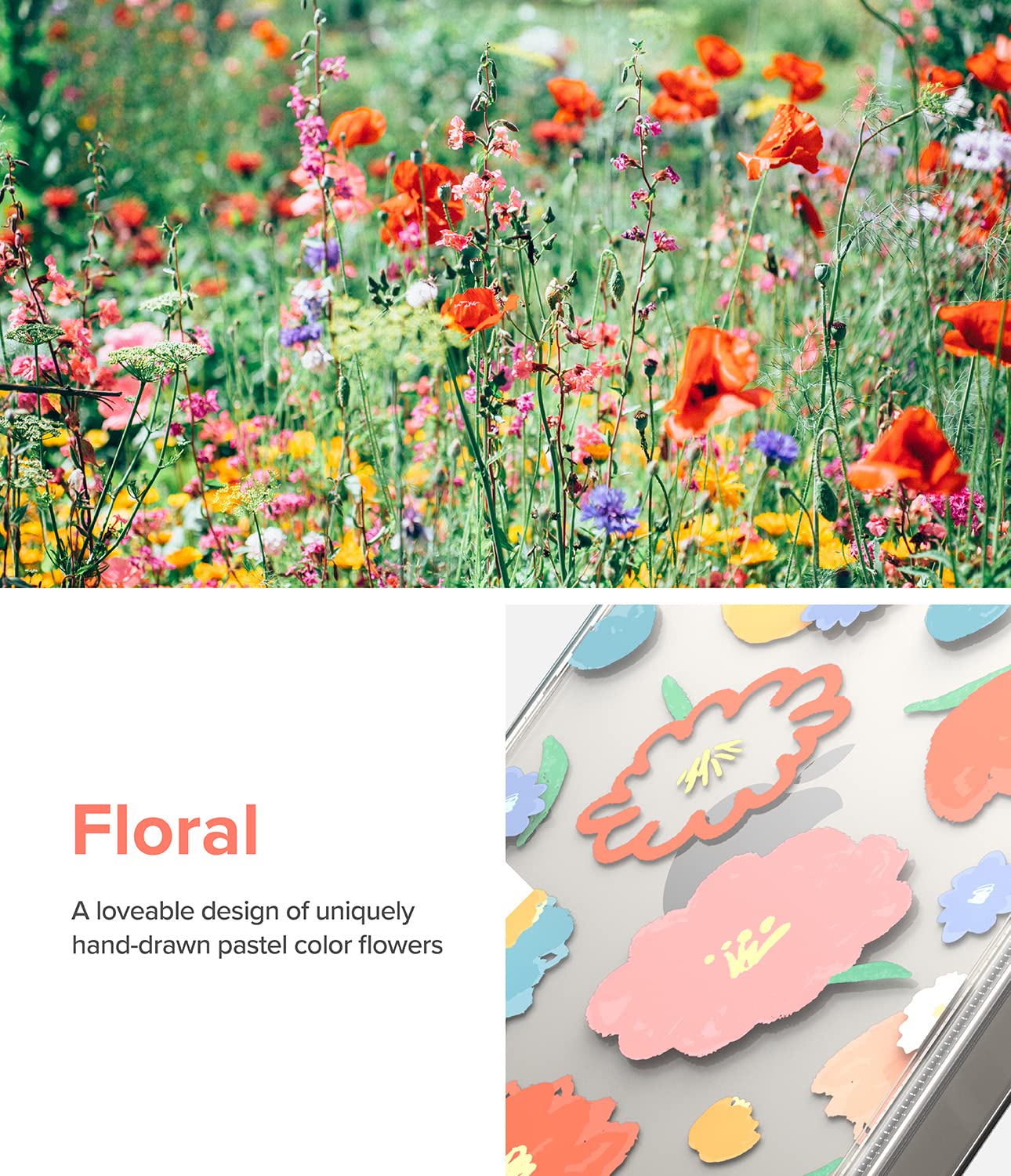 Ringke Fusion Design cover iPhone 14 trasparente floral fiori antishock