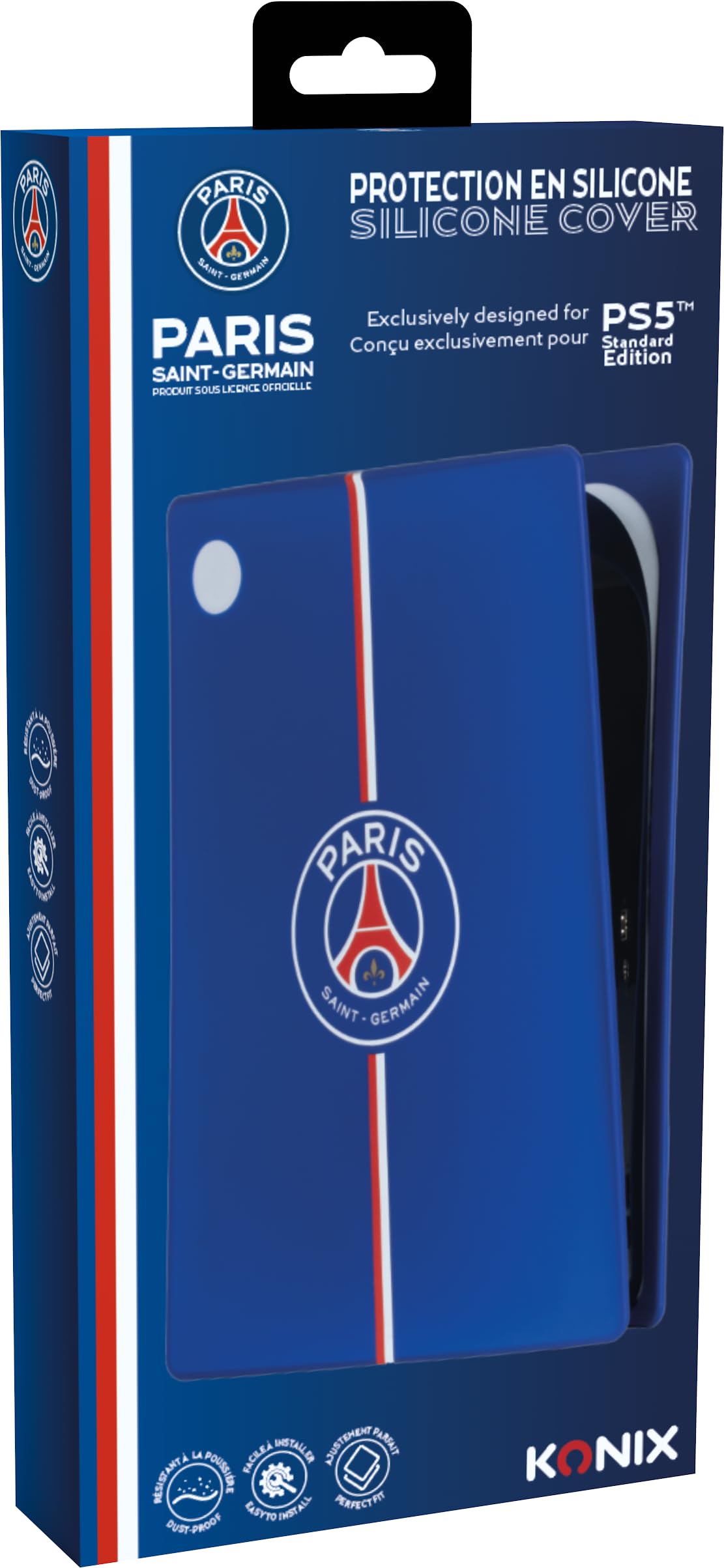 Konix PSG Custodia PS5 Silicone Blu Antiurto Antigraffio