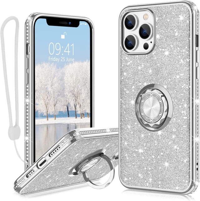 Redpepper Apple Cases iPhone 13 Pro cover glitter con anello