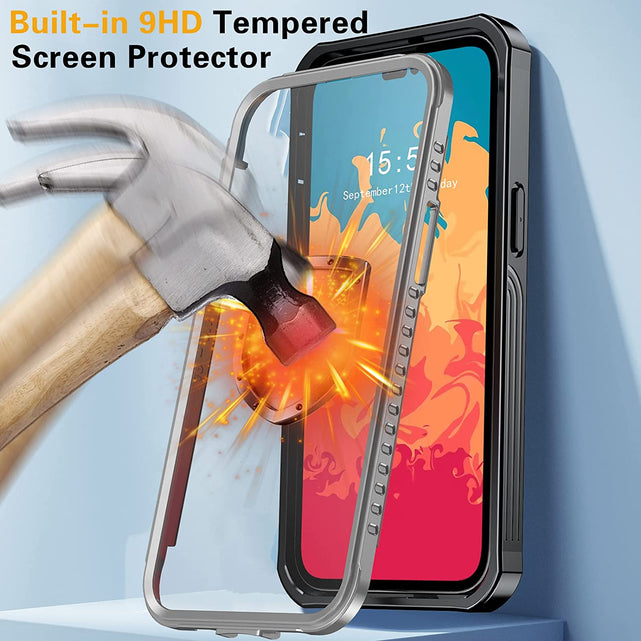 Redpepper Apple Cases 14 Pro Max Bumper Cover vetro nera 6.7