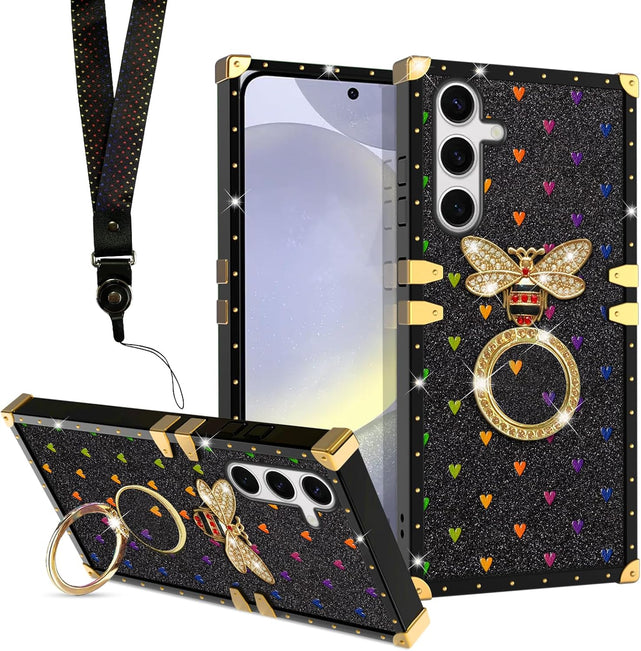 Redpepper Galaxy Cases S25 cover blu farfalla TPU con laccetto anello