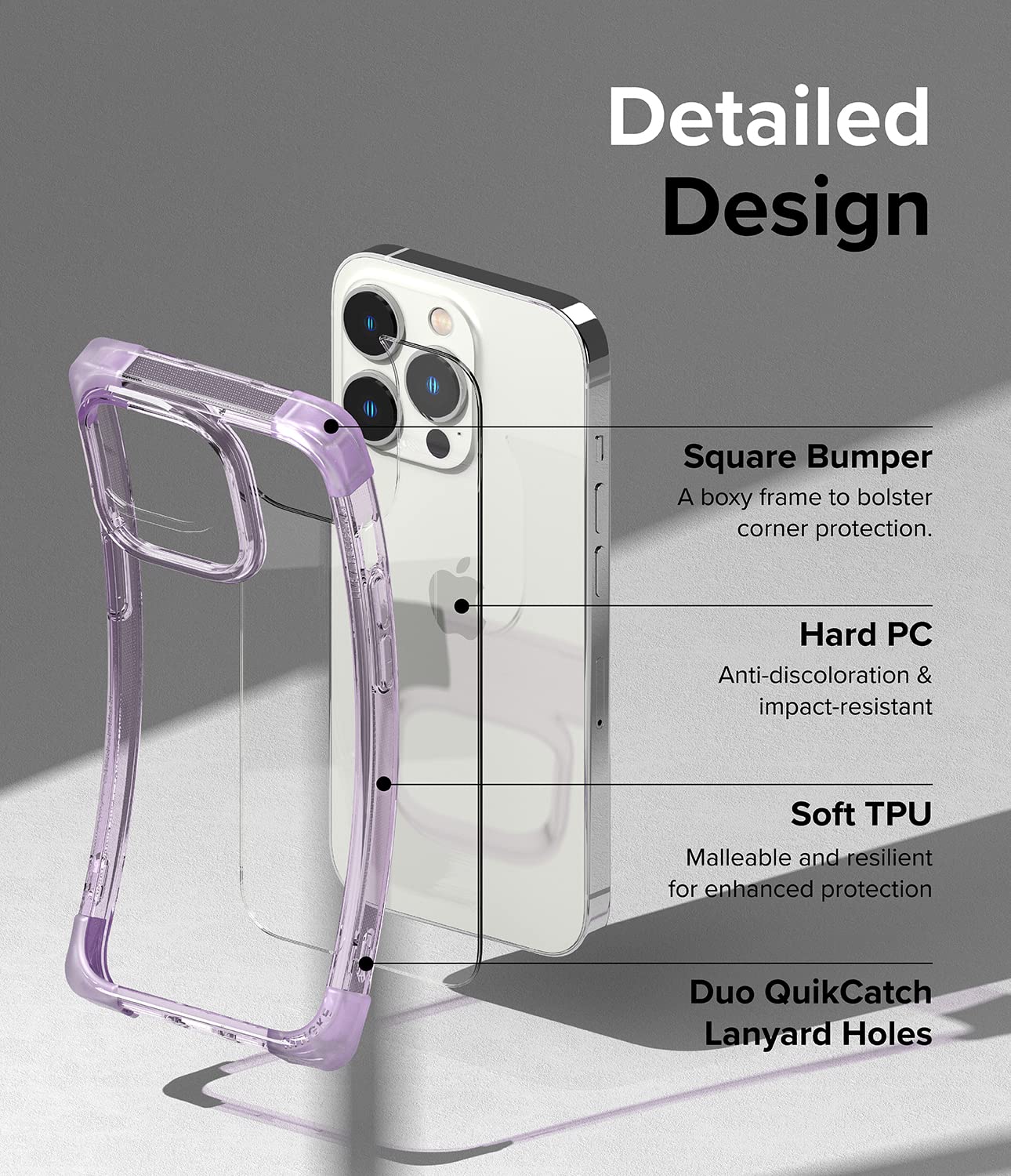 Ringke Fusion Bumper Cover iPhone 14 Pro Trasparente Viola