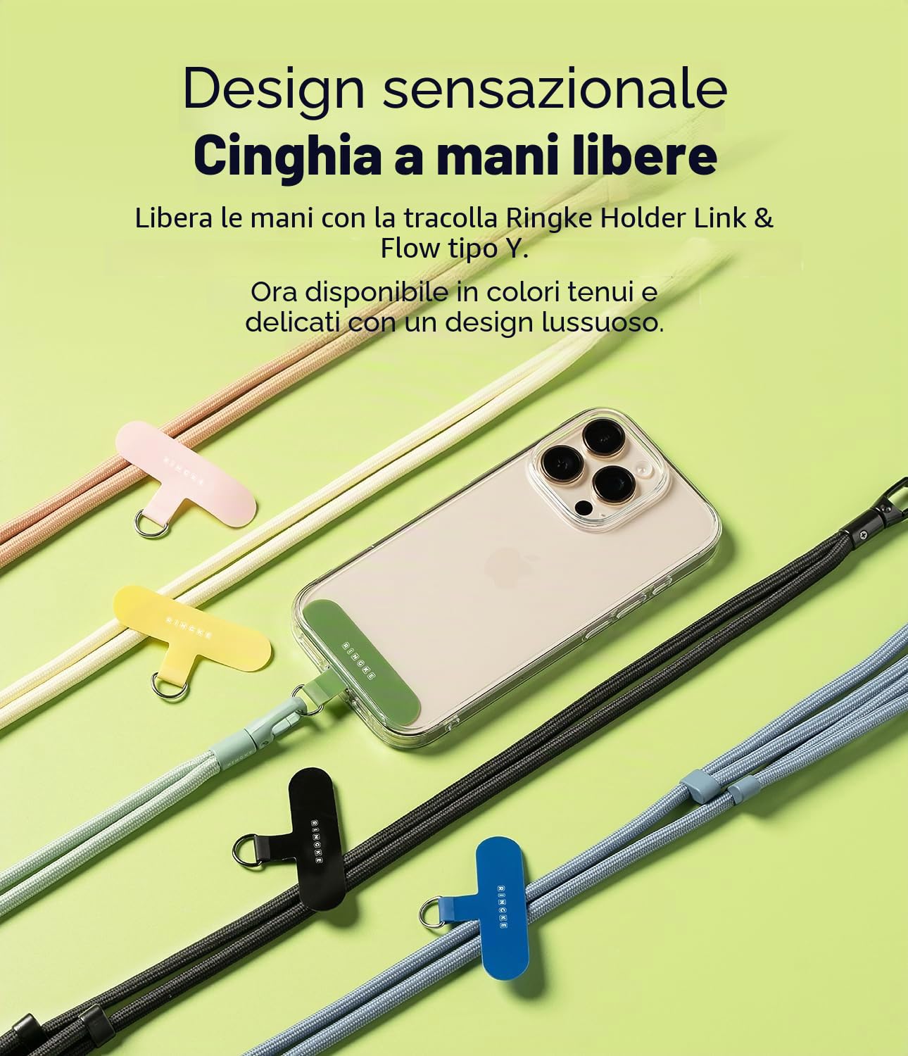 Ringke Strap Holder Link Flow tracolla Butter Yellow
