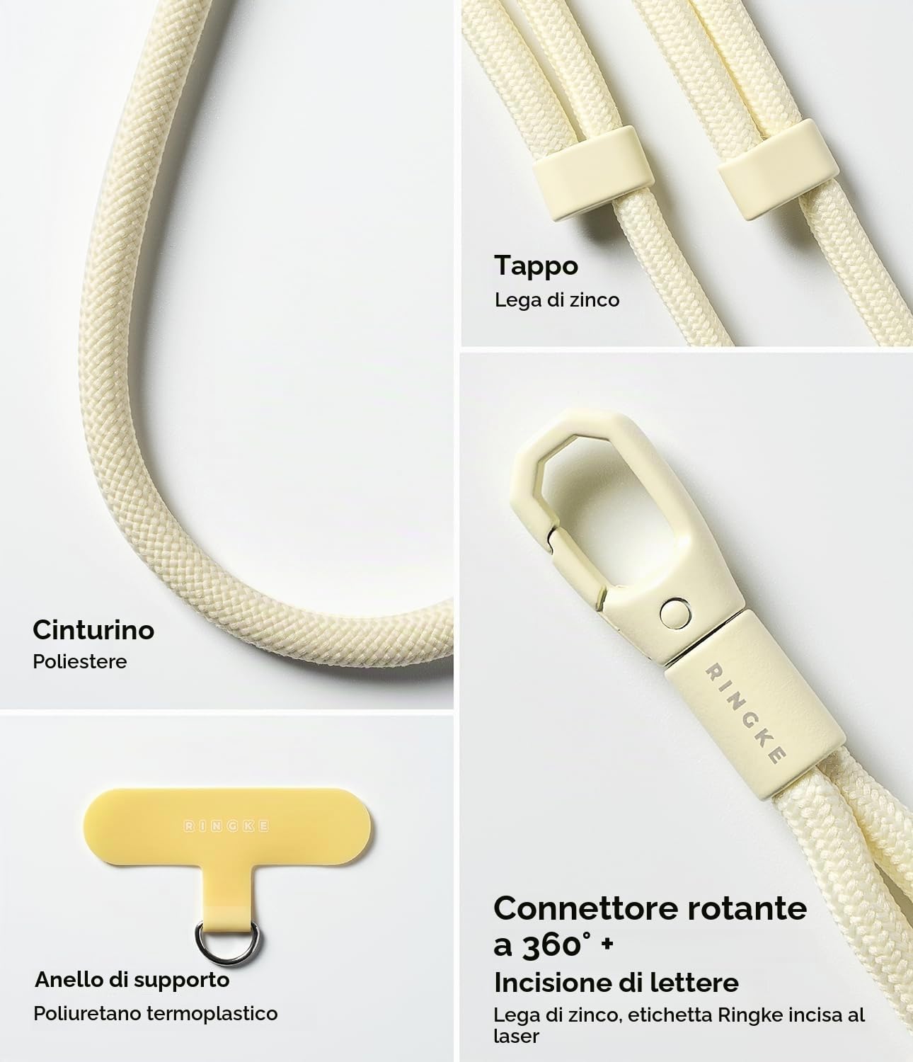Ringke Strap Holder Link Flow tracolla Butter Yellow