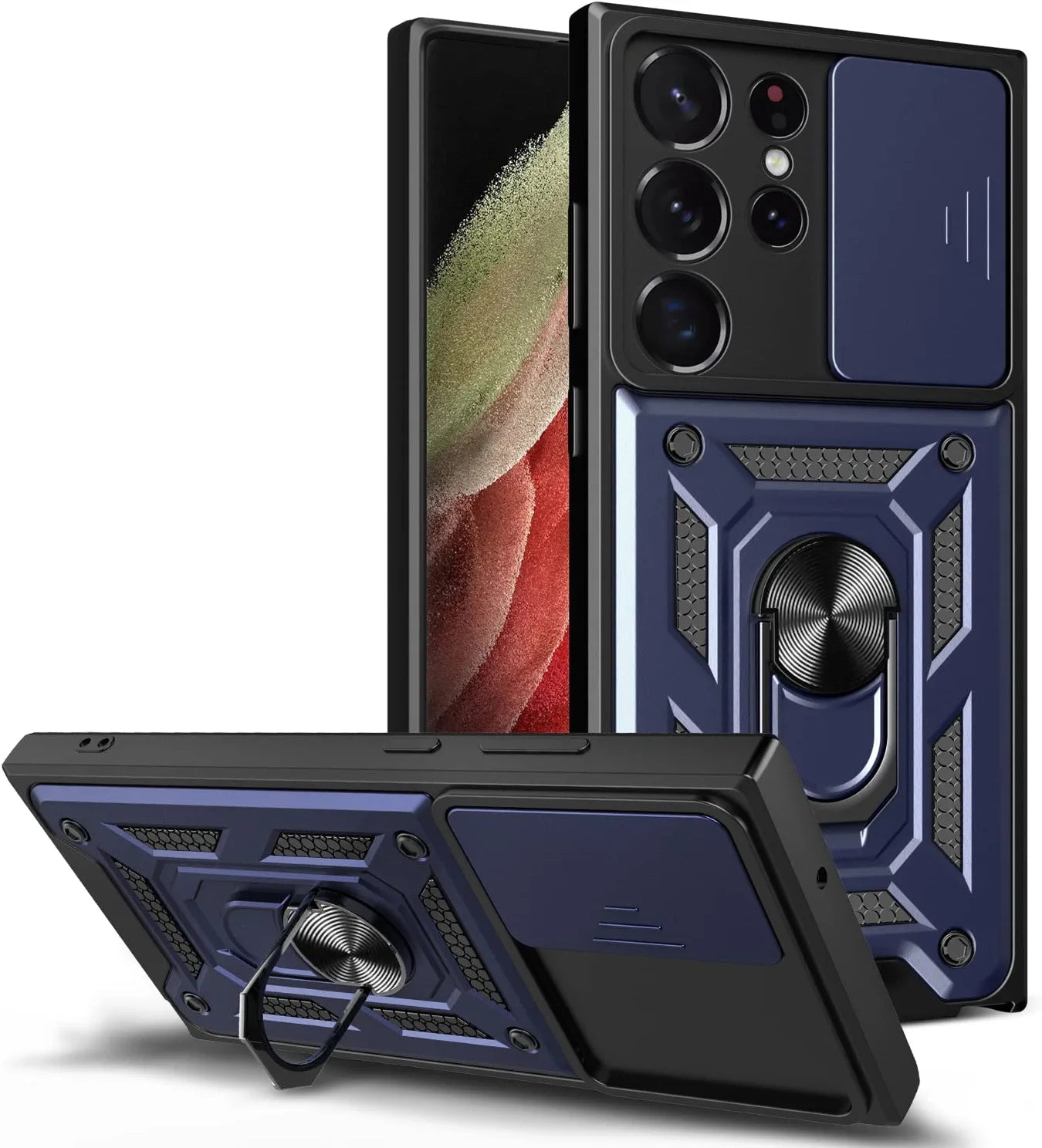 Redpepper Galaxy Cases S23 Ultra Custodia Anello Blu
