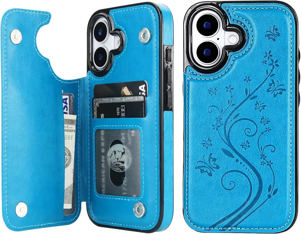 Redpepper iPhone 17 6,3 custodia pelle blu portafoglio