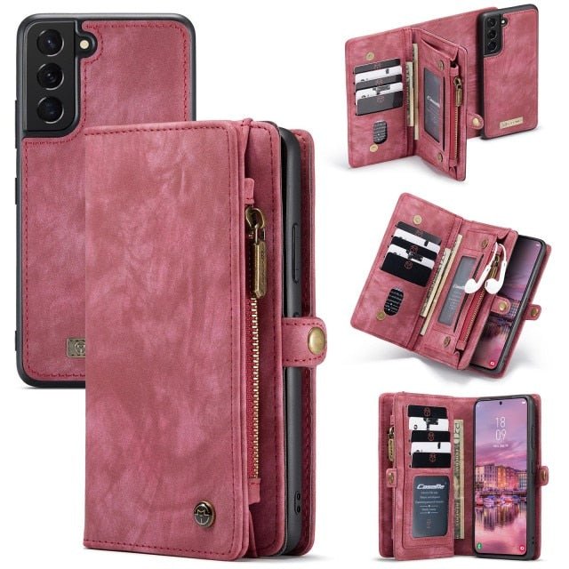 Redpepper Galaxy S22 Cover Portafoglio Pelle Nera Zip