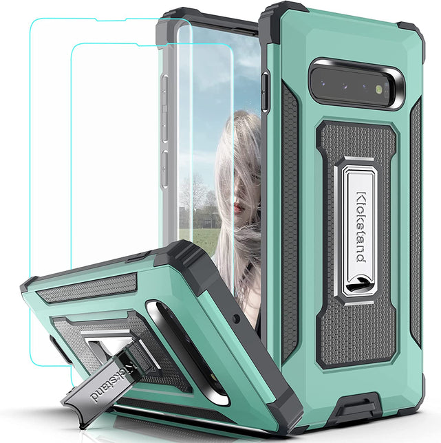 Redpepper Galaxy S10 Plus Cover Rugged Nera Stand + Pellicola