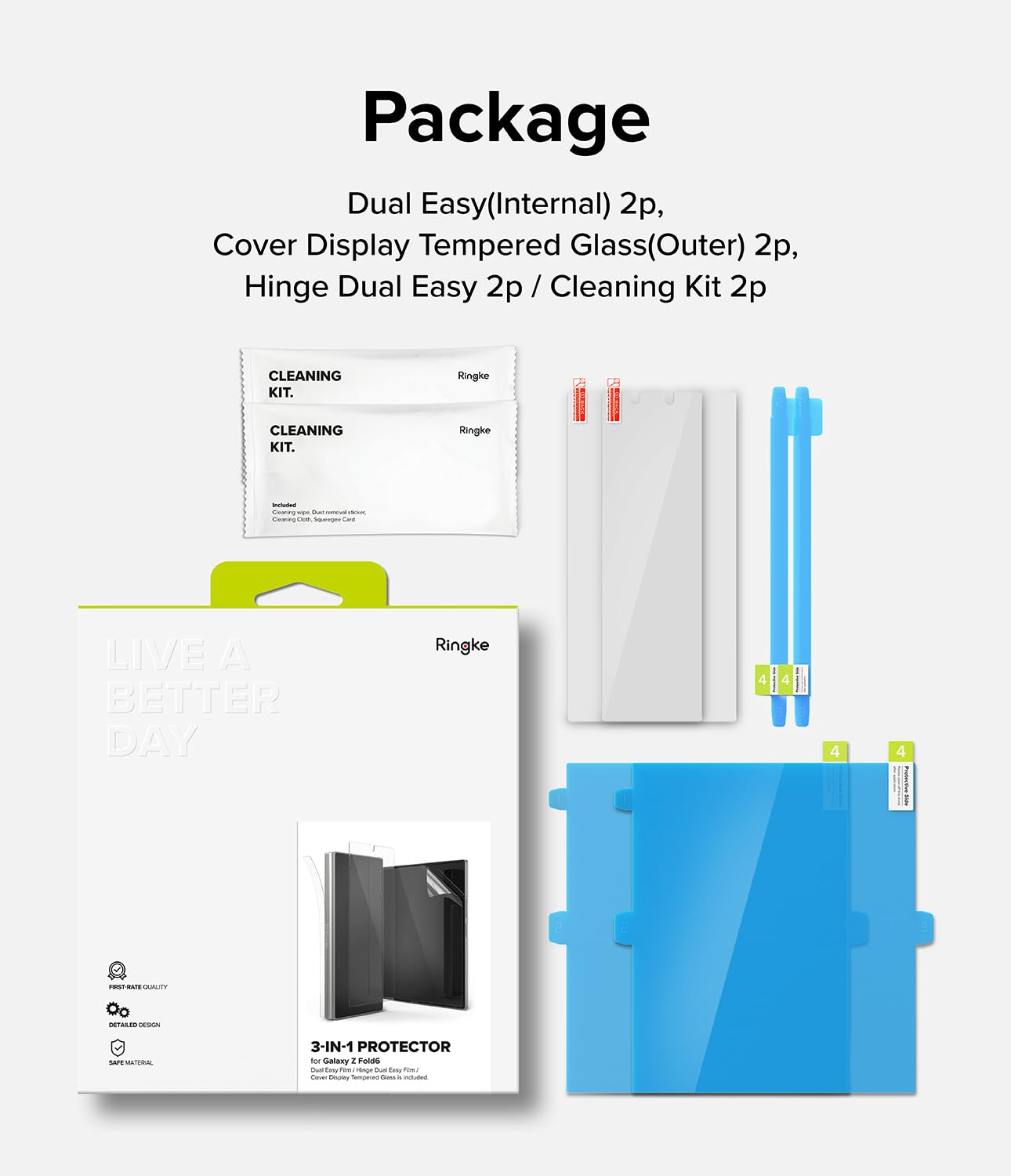 Ringke 3-in-1 Protector pellicola Galaxy Z Fold 6 9H