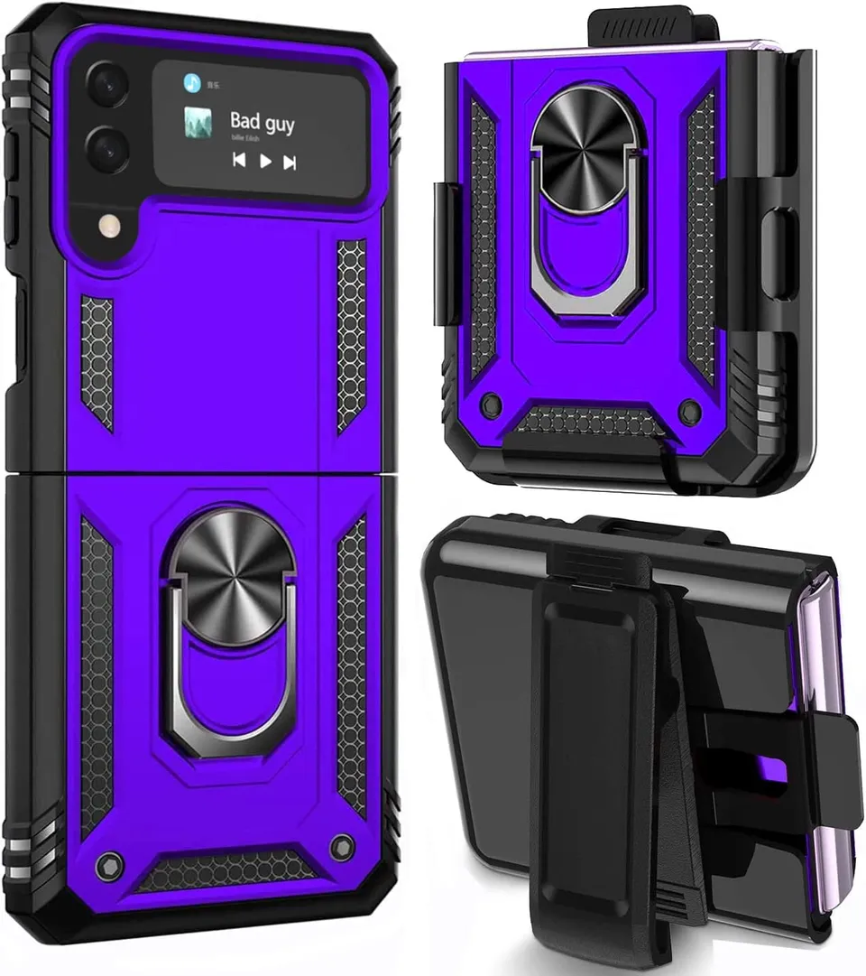 Redpepper Galaxy Z Flip 4 custodia kickstand viola antiurto