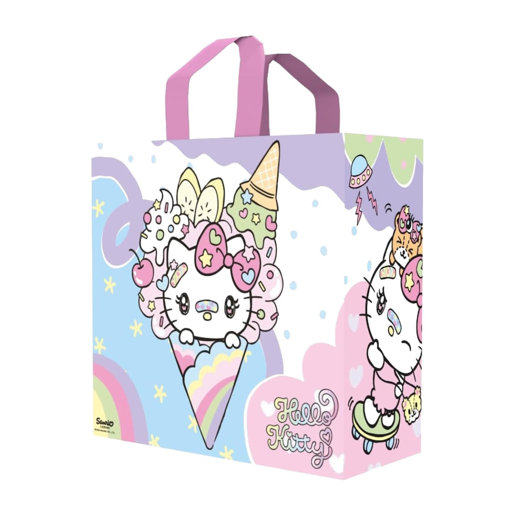 Konix Hello Kitty borsa spesa 40x45x20 bianca gelato