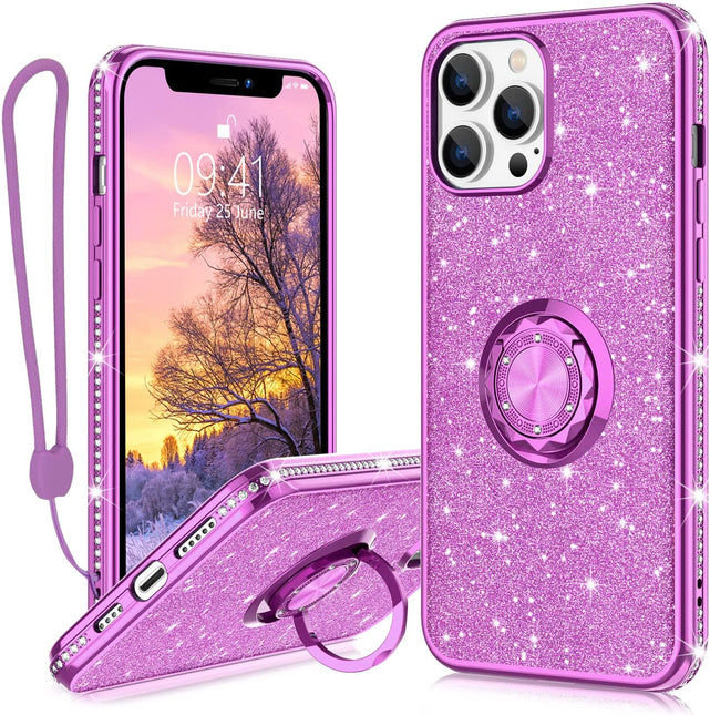 Redpepper Apple Cases iPhone 13 Pro cover glitter con anello