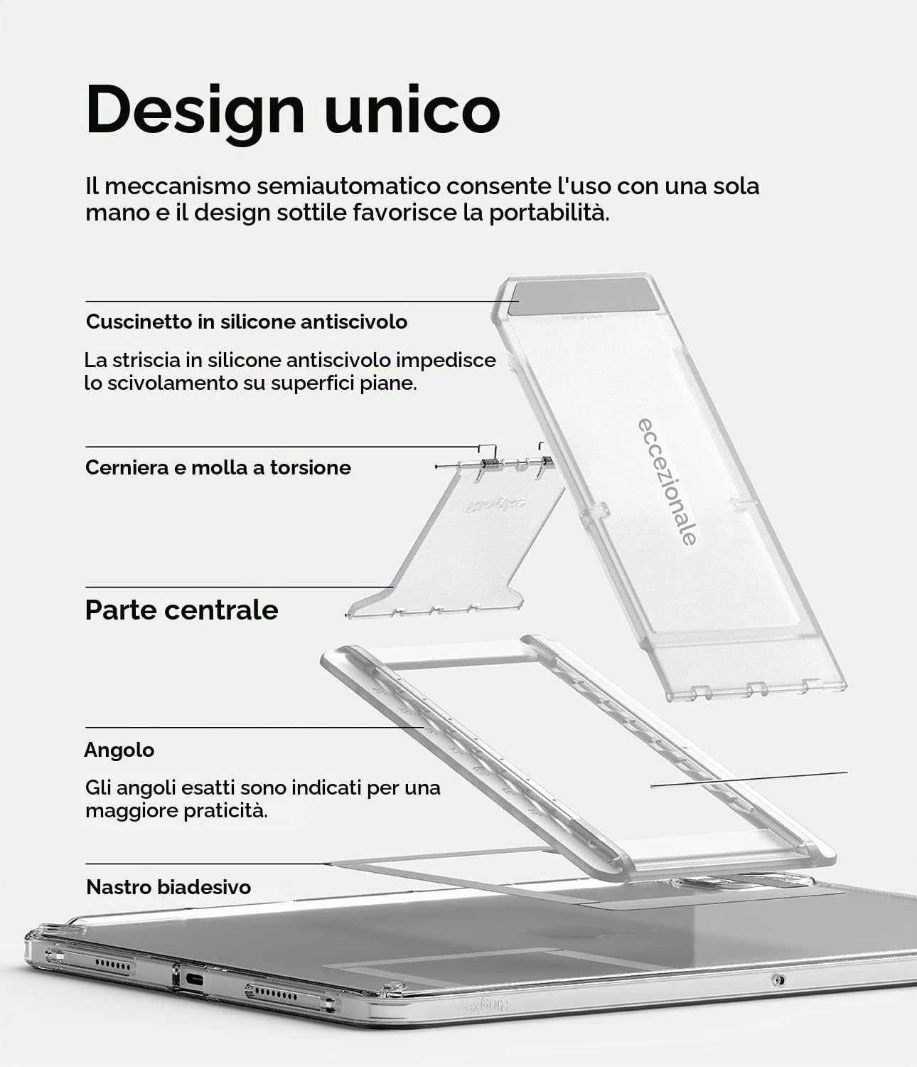 Ringke Stand iPad supporto tablet Clear Mist 8-13"