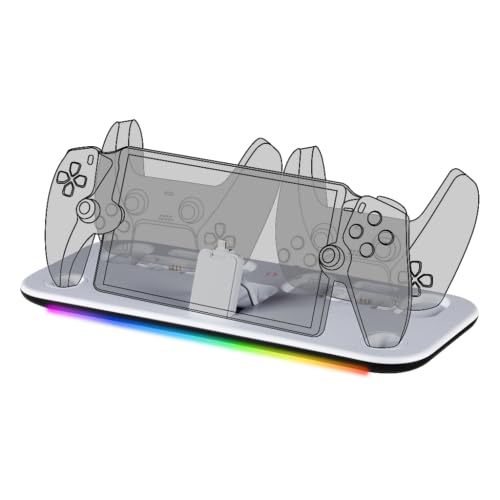 Konix stazione ricarica PlayStation Portal + 2 DualSense bianco RGB