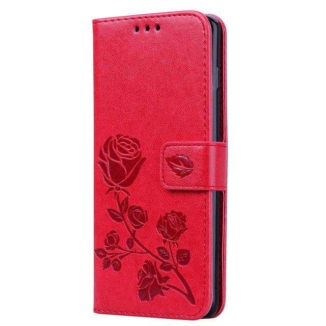 Redpepper Galaxy S10e Custodia Flip Pelle Fiori Rosa Portafoglio