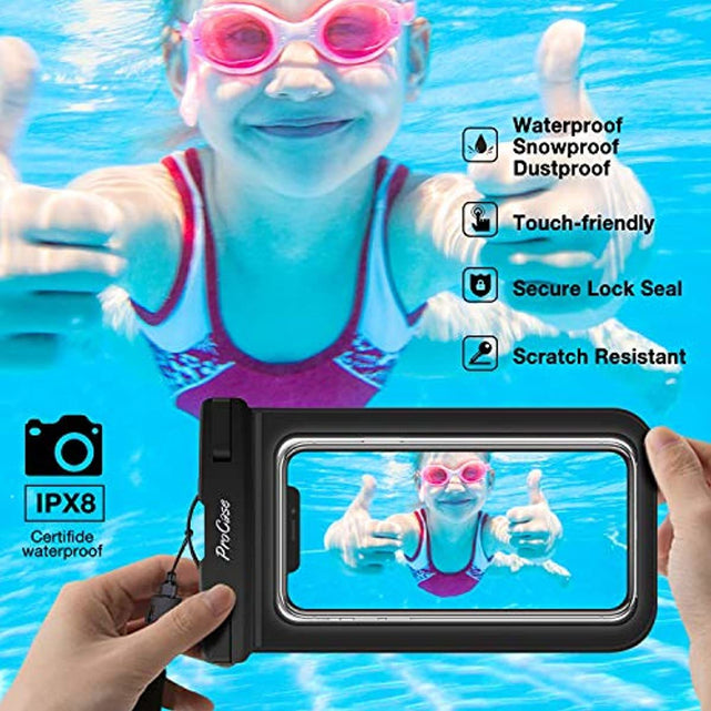 Redpepper Waterproof Pouch IPX8 custodia nera 2 pezzi 6,9"