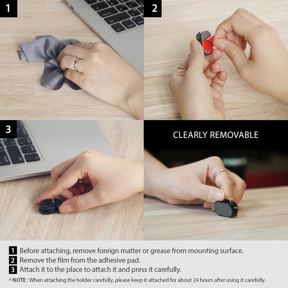 Ringke Cable Tie Organizer clip fermacavo adesivo 6 pezzi