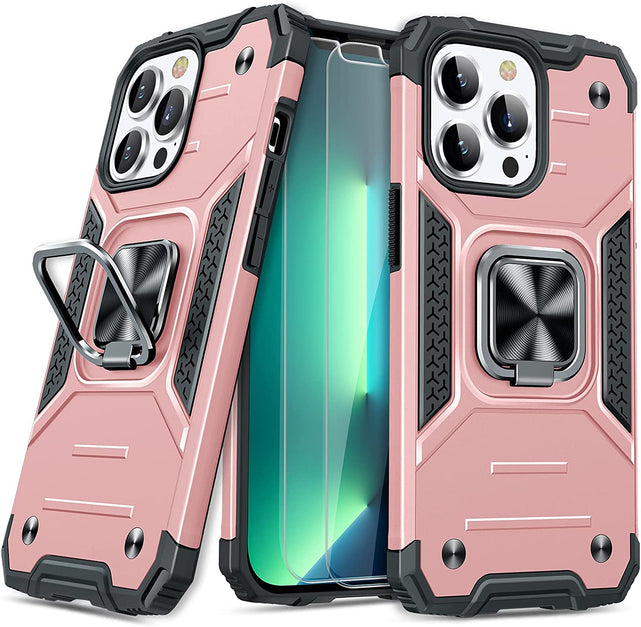 Redpepper iPhone 13 Pro Custodia Bumper con Anello e Vetro