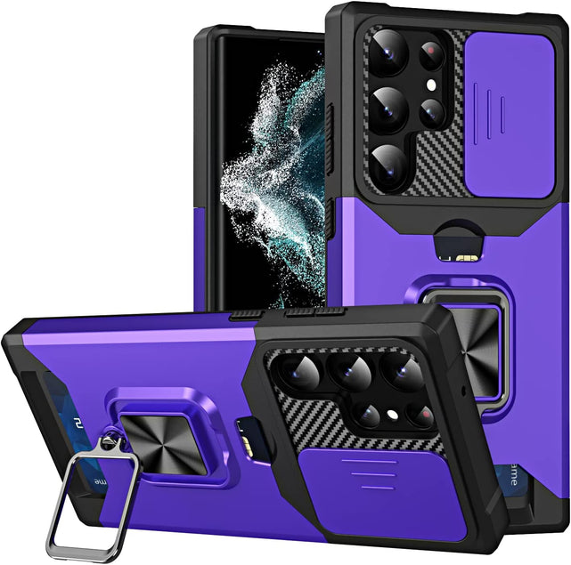 Redpepper Galaxy S23 Plus Custodia Bumper Nera con Anello e Carte