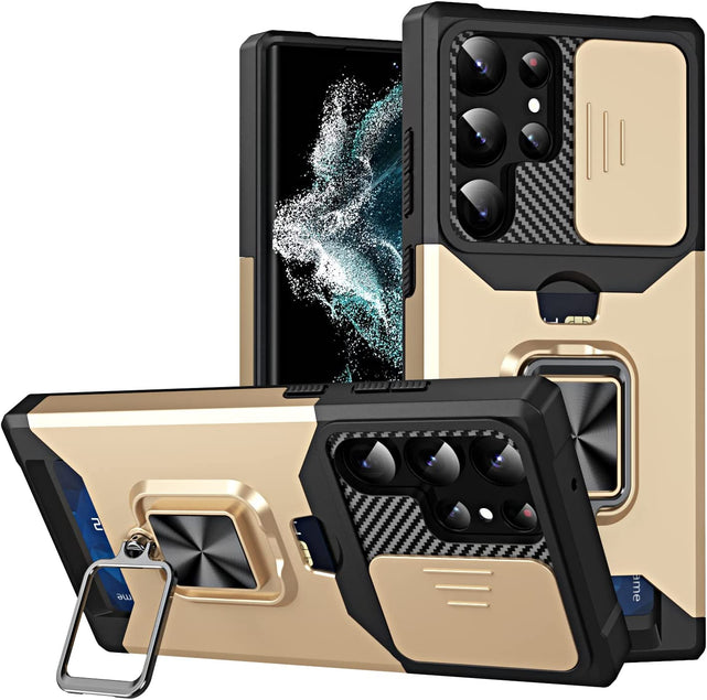 Redpepper Galaxy S23 Plus Custodia Bumper Nera con Anello e Carte