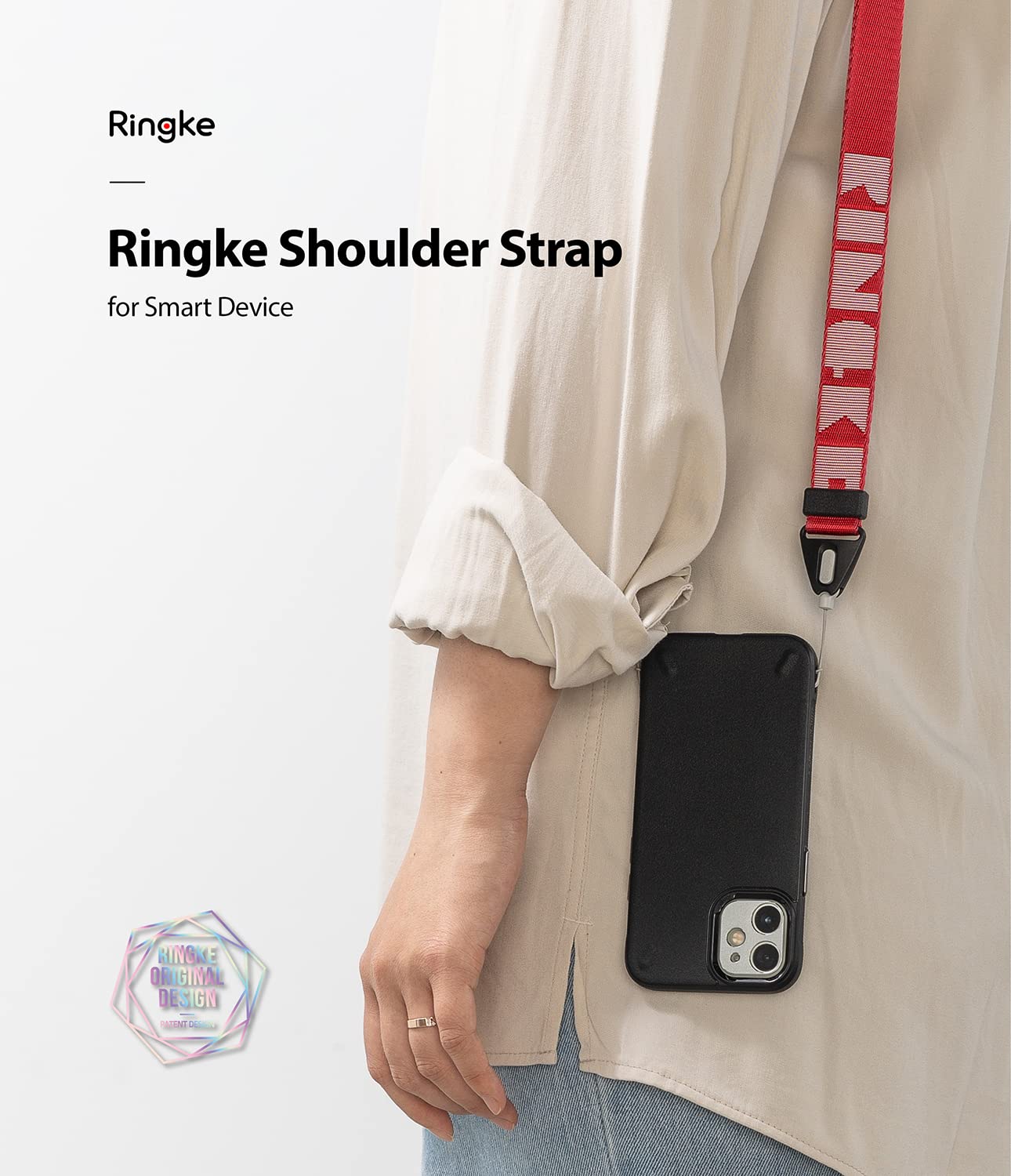 Ringke Strap Tracolla Nylon Regolabile Lettering Red