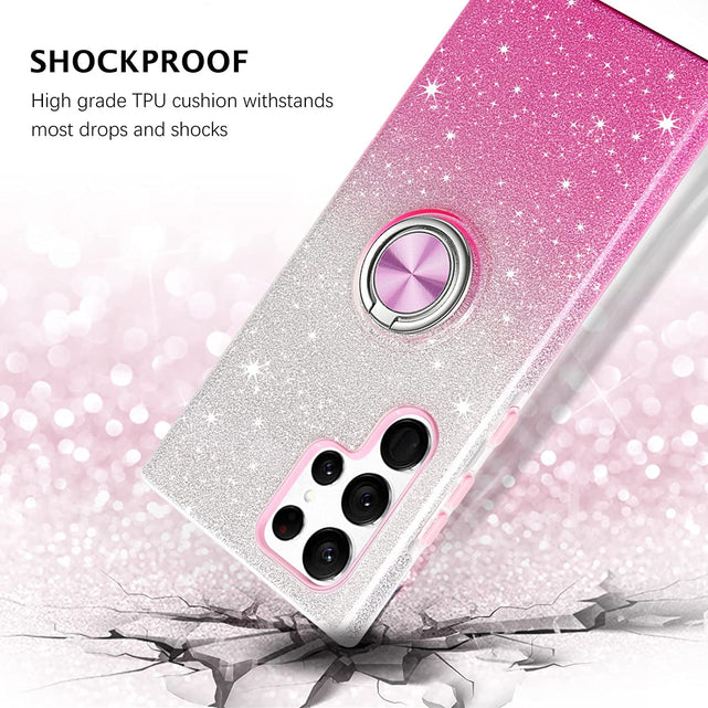 Redpepper Galaxy S22 Ultra Cover glitter con anello 6.8"