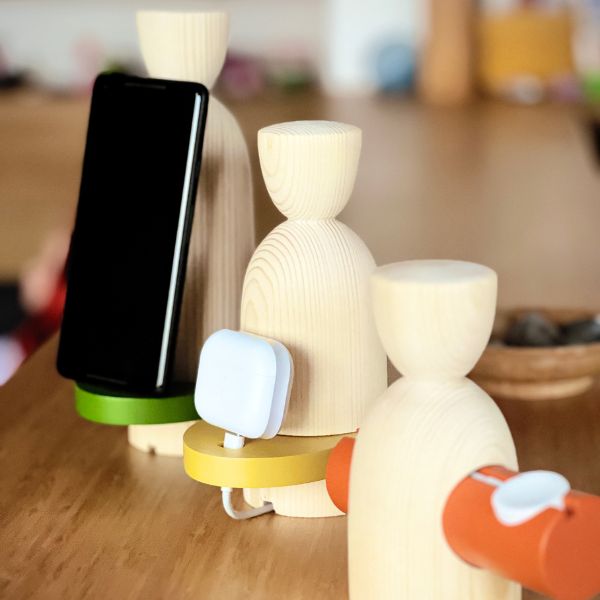 VAIA People Legami Dock Station Smartphone Legno 3 Posti