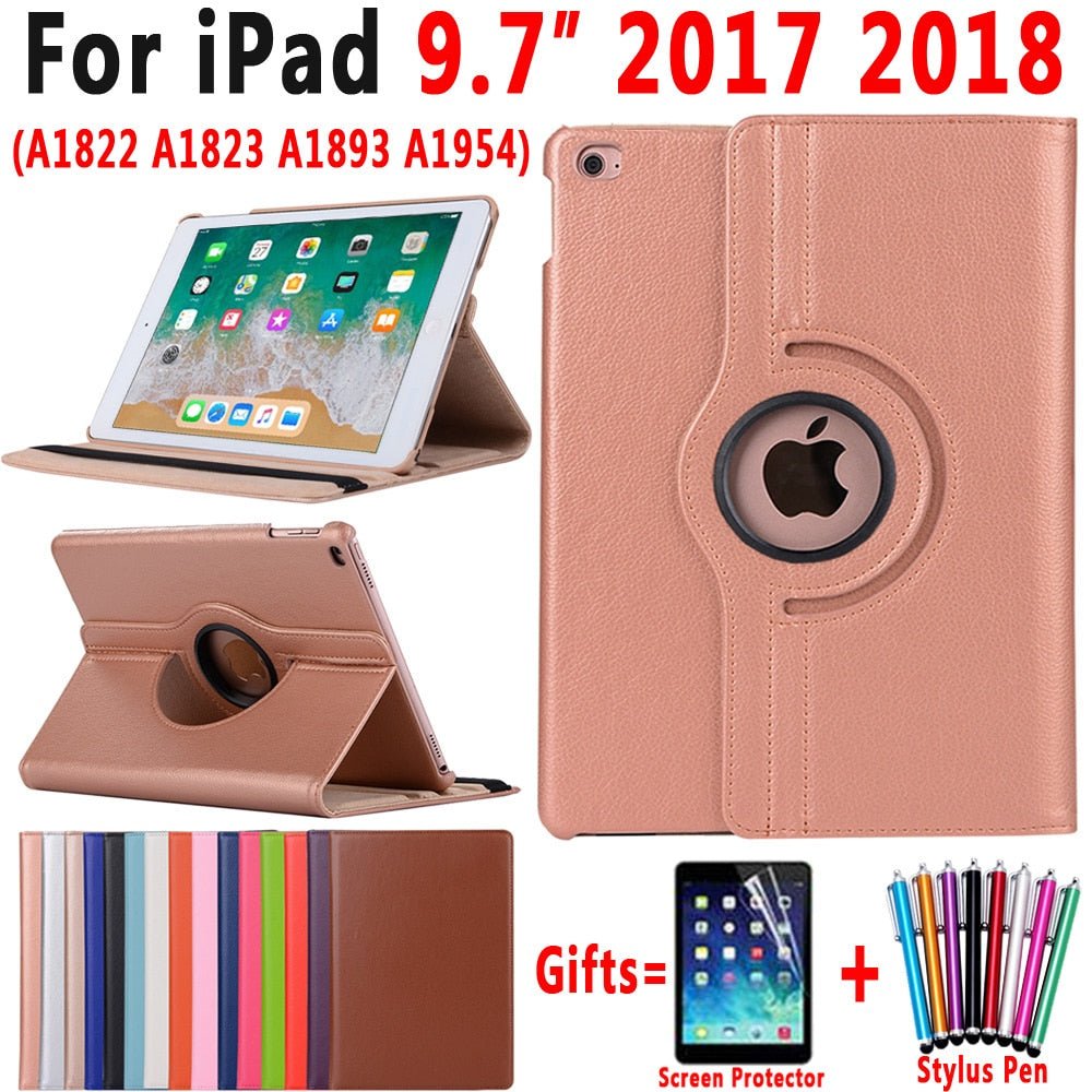 Redpepper iPad Cases 9.7 cover pelle girevole 360° nera