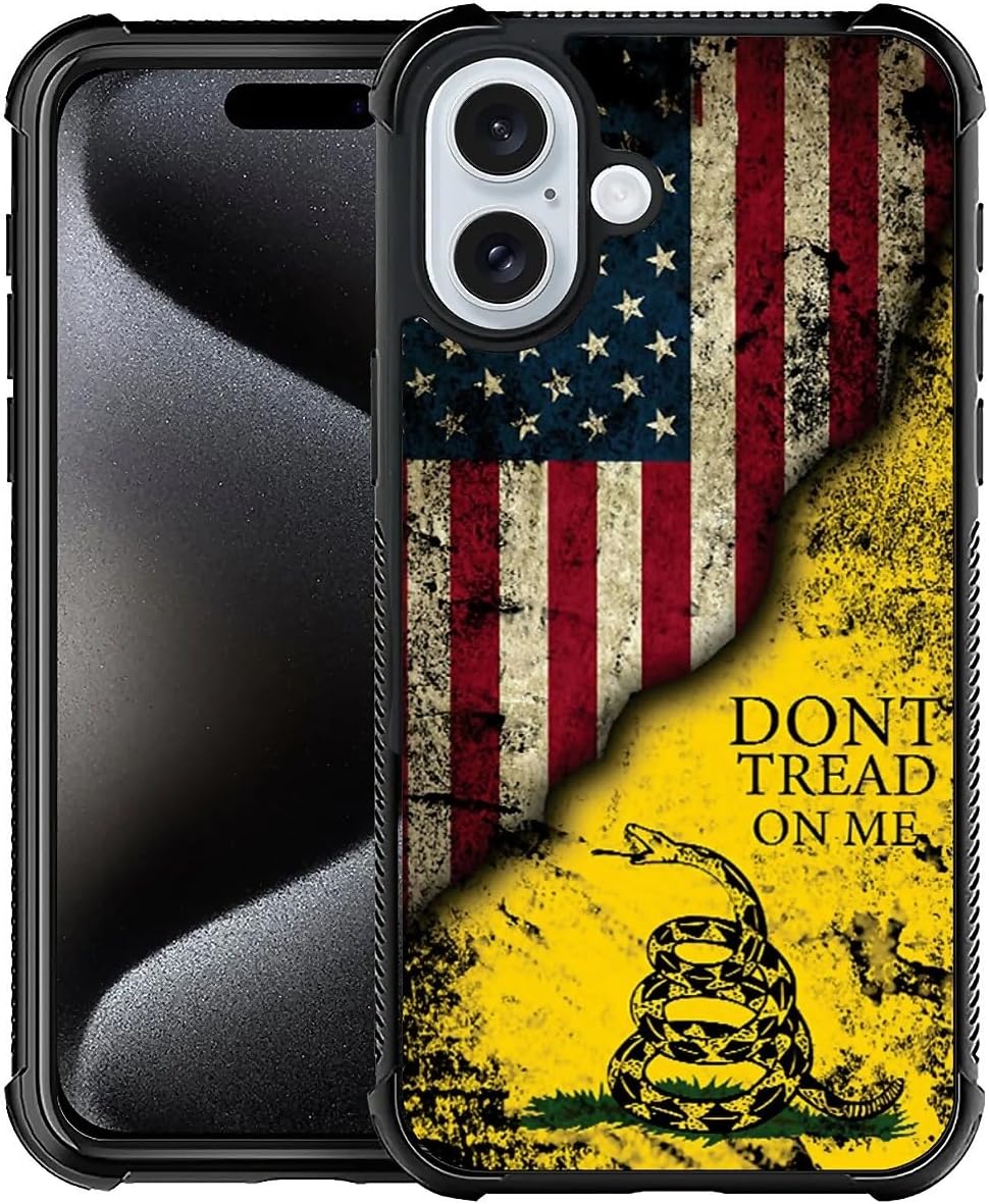 Redpepper iPhone 16 cover bandiera USA legno slim