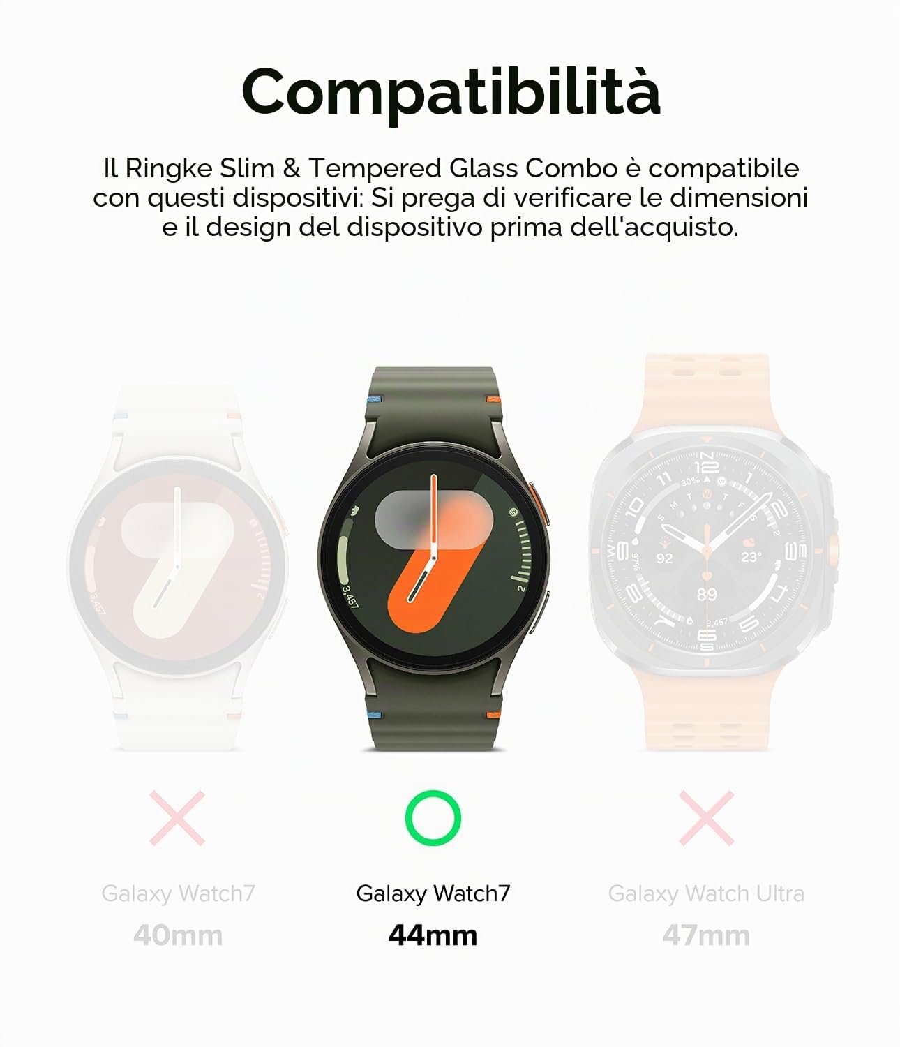 Ringke Slim cover Galaxy Watch 7 44mm Alpine Clear vetro 9H