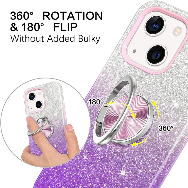 Redpepper iPhone 13 Mini Cover Glitter con Anello