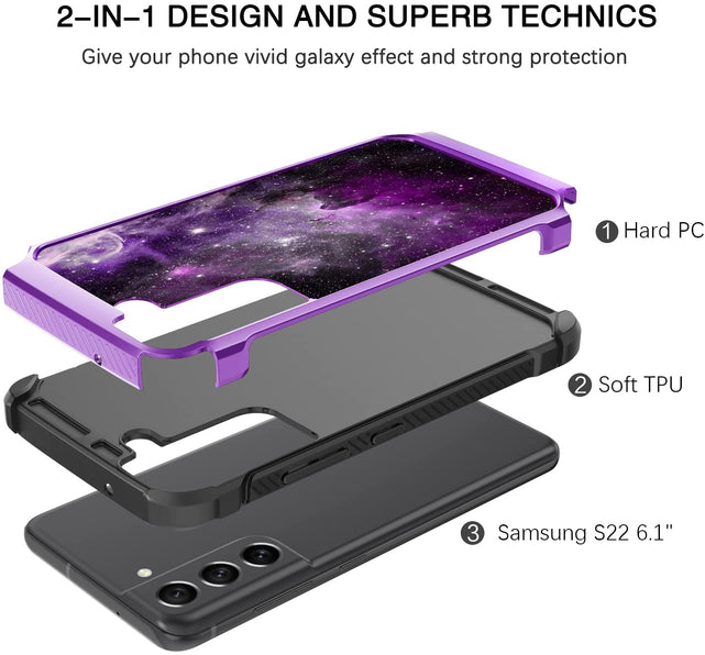 Redpepper Galaxy S22 custodia slim glow fosforescente nebula