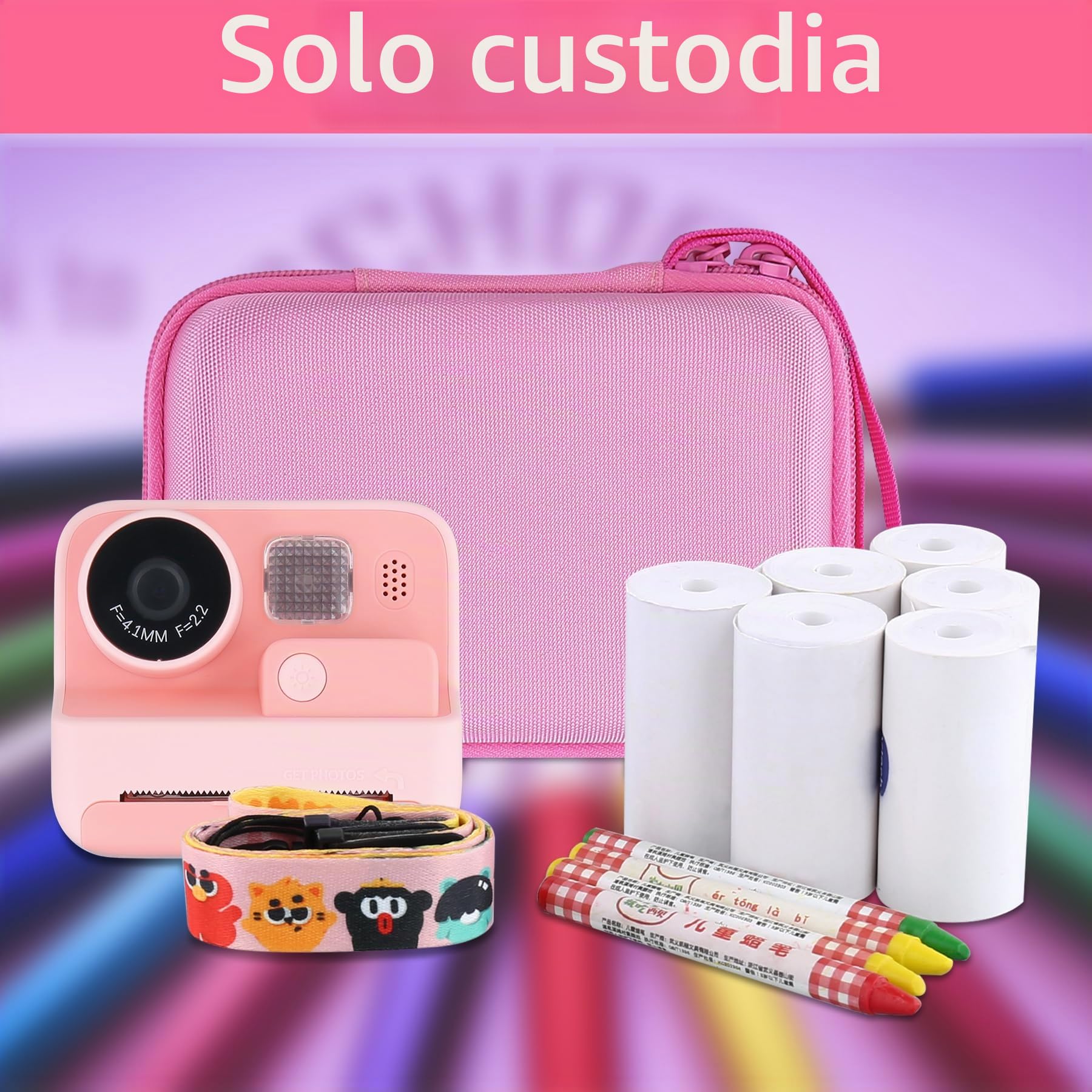 Aenllosi Camera Case fotocamera bambini custodia rosa EVA