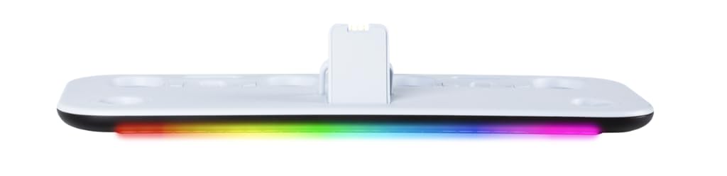 Konix stazione ricarica PlayStation Portal + 2 DualSense bianco RGB