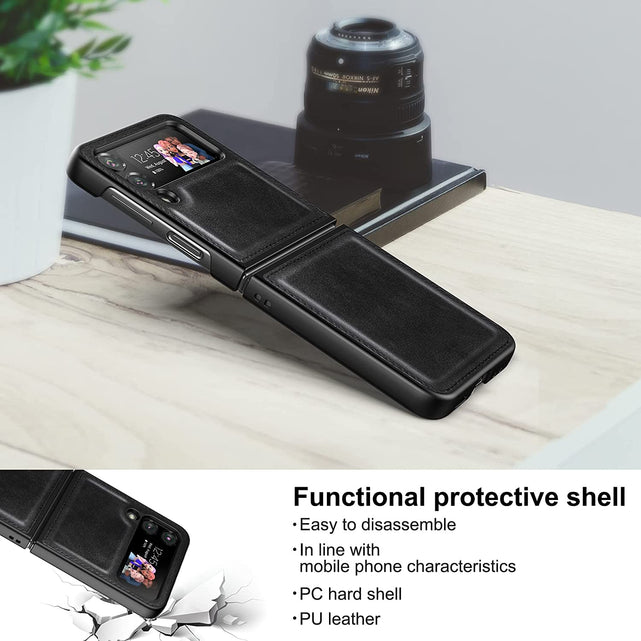 Redpepper Galaxy Cases Z Flip 4 cover pelle sottile nera