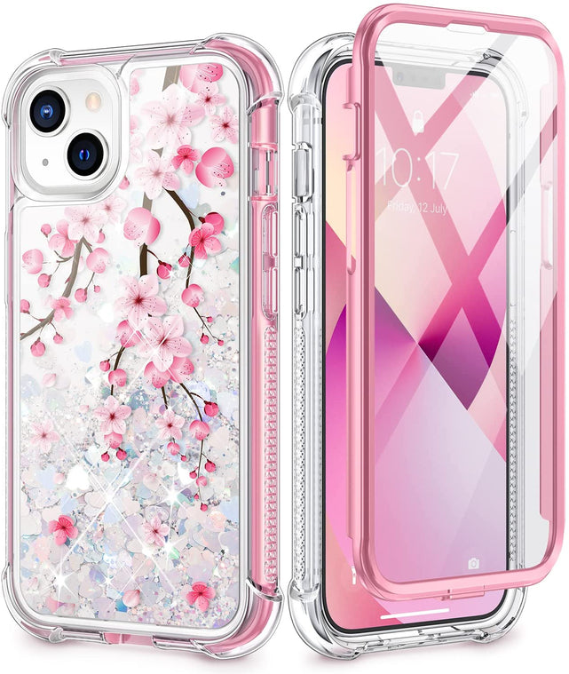 Redpepper iPhone 13 Cover Glitter Liquida trasparente