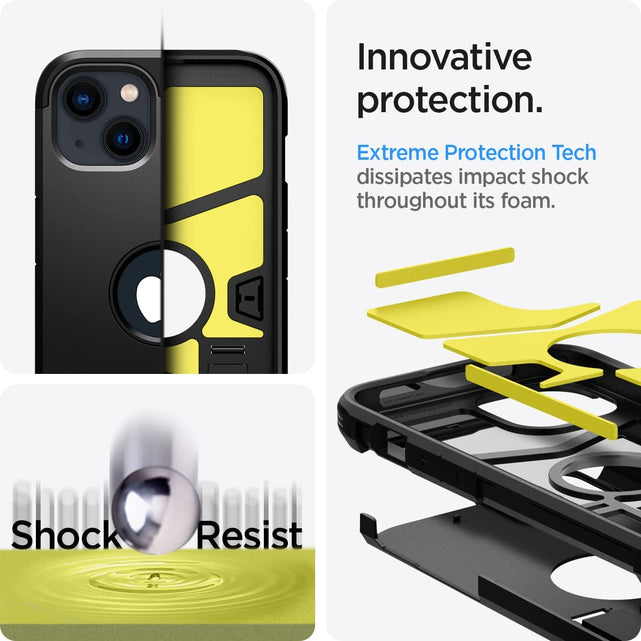 Redpepper iPhone 13 Cover Corazzata Extreme Nera Stand
