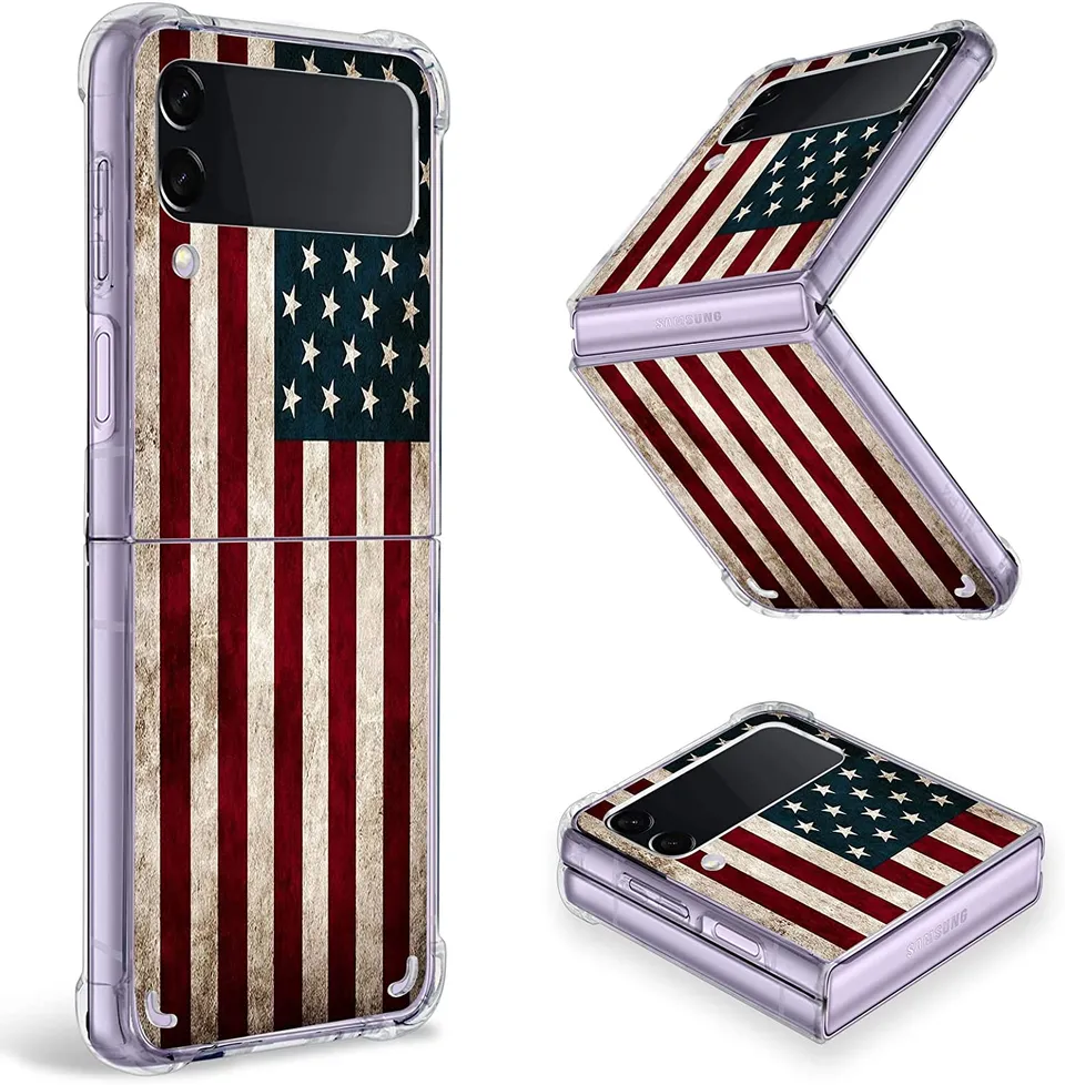 Redpepper Z Flip 4 Custodia Bumper Cover Bandiera USA