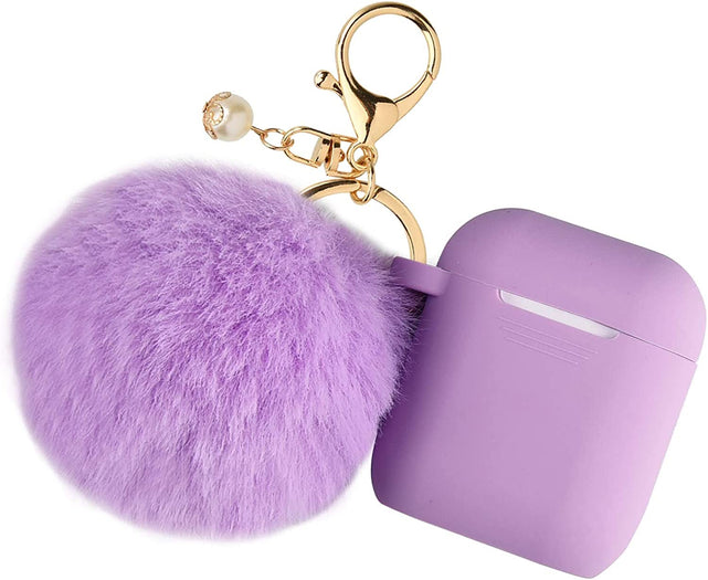Redpepper Airpods custodia silicone con portachiavi pompom