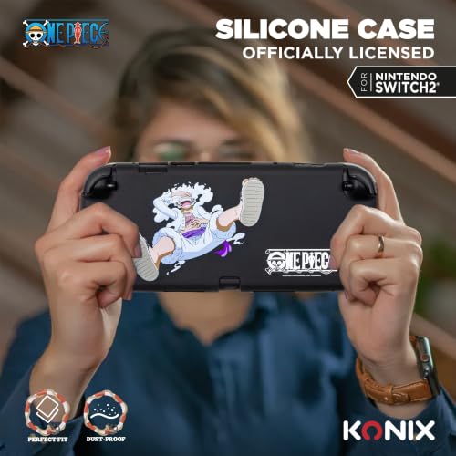 Konix One Piece Custodia Switch 2 Silicone Nero Luffy Gear 5