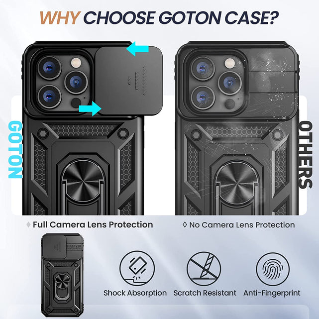 Redpepper iPhone 14 Pro Cover con Coprilente e Anello Stand