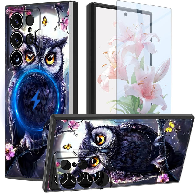 Redpepper Galaxy S24/S25 Plus custodia Owl Moon con stand