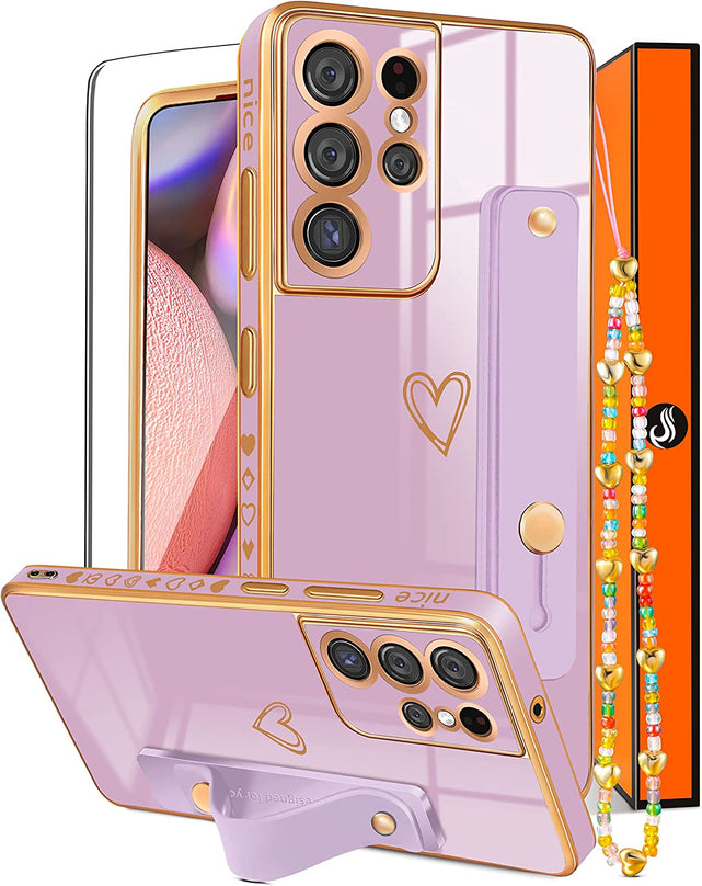 Redpepper Galaxy S21 Ultra cover cuore nera con laccio