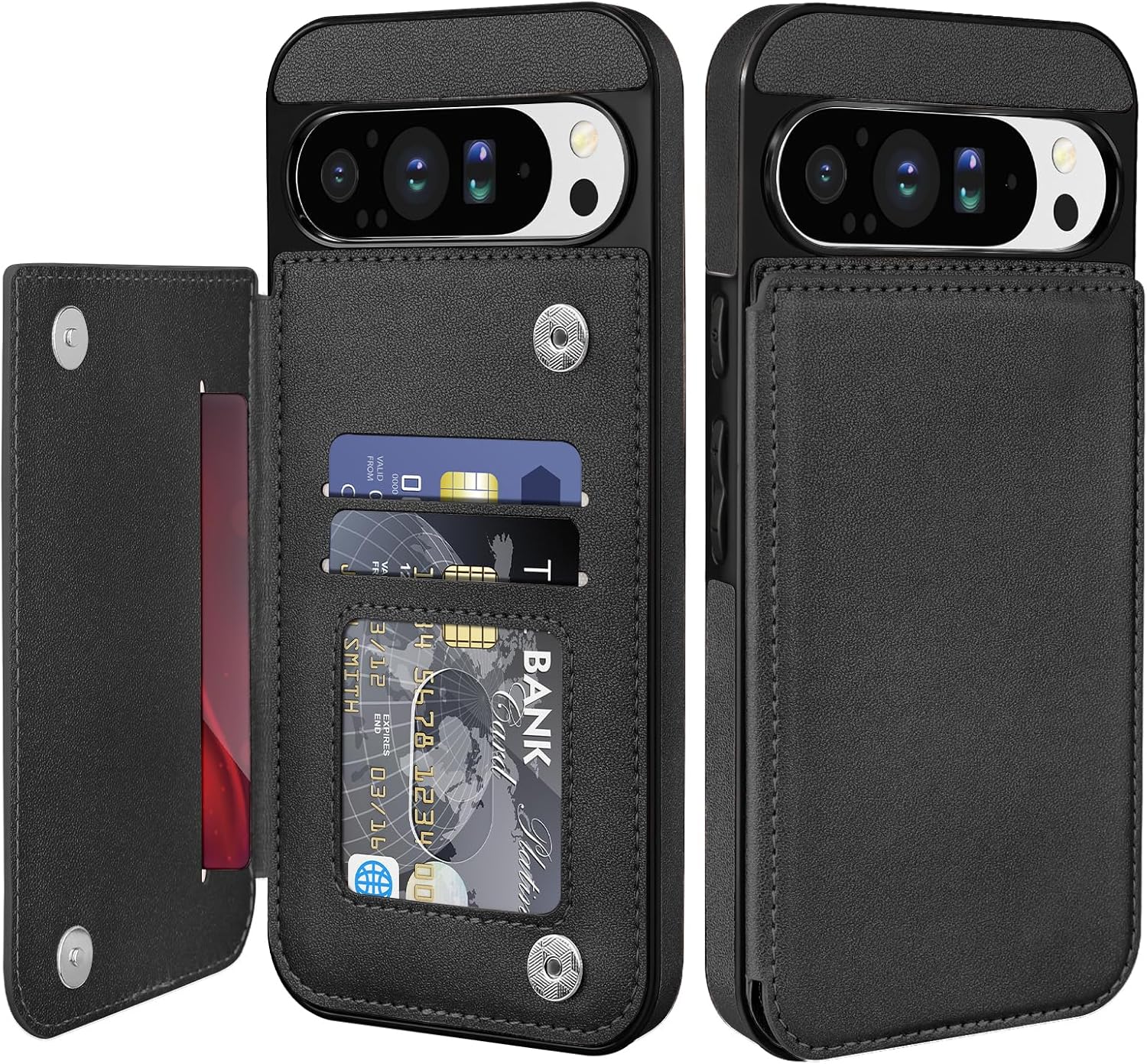 Redpepper Pixel 10 Pro XL cover portafoglio pelle nera con 3 carte